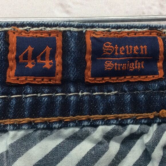 Rock Revival Blue Jeans Men's 44 x 29.5 "Steven Straight" Pockets Leather Patch - Picture 2 of 7